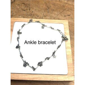 Silver Butterfly Charm Anklet With Adjustable Chain For Women